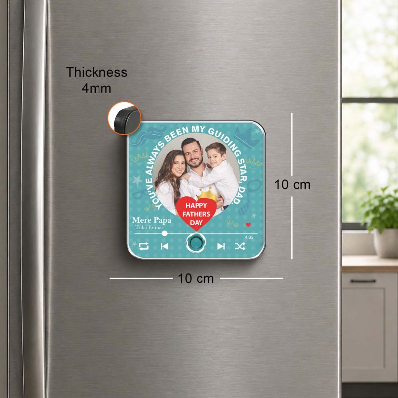 Personalized Musical Fridge Magnet Gift for Papa